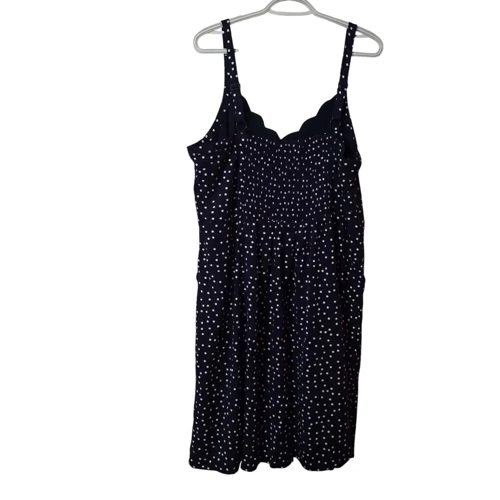 NWT 41 Hawthorn Navy Blue & White Polka Dot Dress 2X - Picture 3 of 9